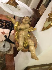 Putto in legno scolpito, XIX-secolo
